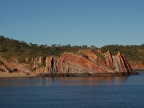 Rock formations on island