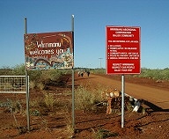 Entrance to Wirrimanu aboriginal community
