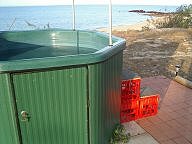 Spa tub near beach huts