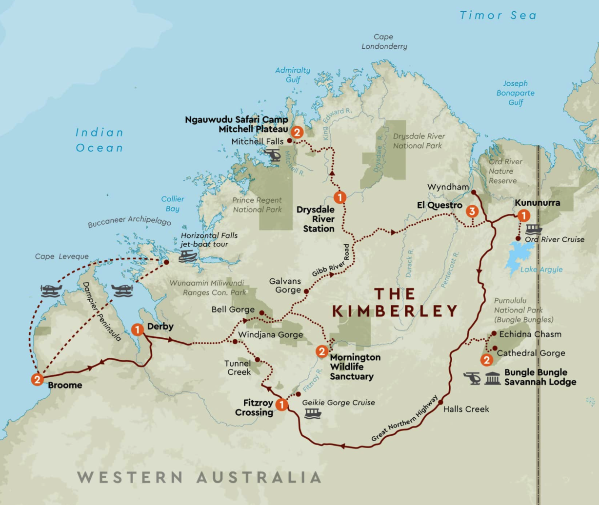 Kimberley tour map