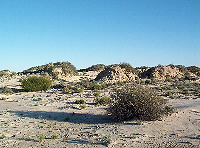 Sand mounds at Monte Collina bore camping ground