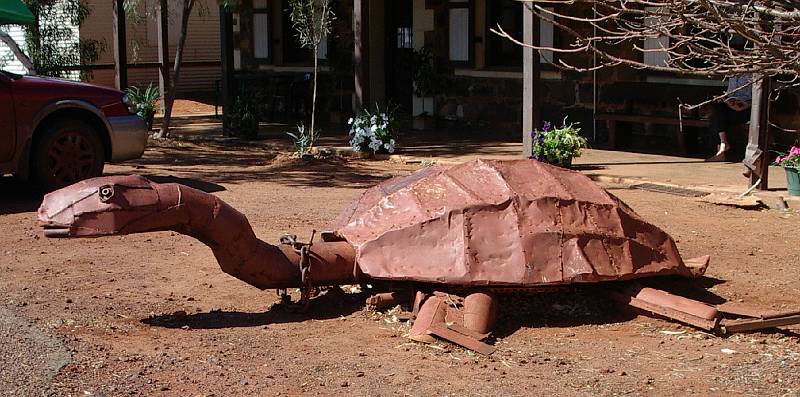 imgp3763.jpg - Cossack - turtle sculpture in front of Bond Store